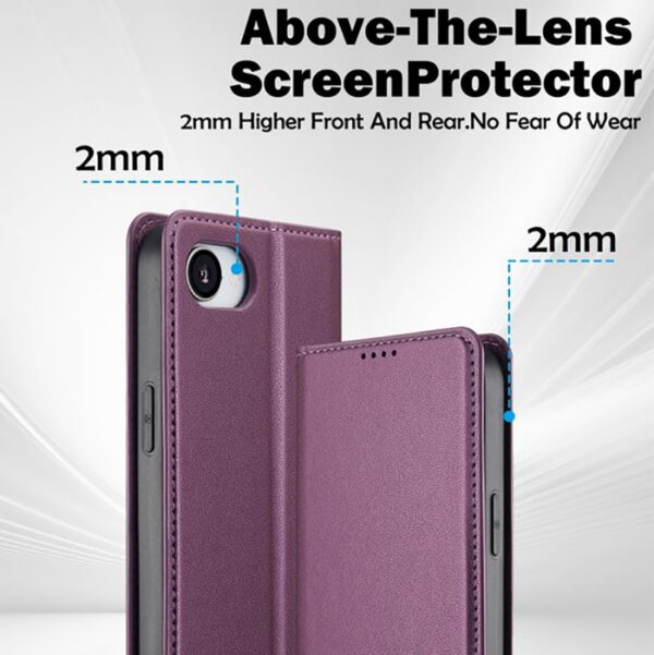 LC.IMEEKE iPhone 16e L1 Series Frosted Fine Texture Θήκη Βιβλίο - Purple