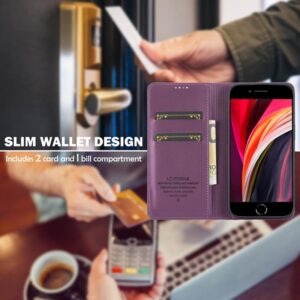 LC.IMEEKE iPhone 16e L1 Series Frosted Fine Texture Θήκη Βιβλίο - Purple