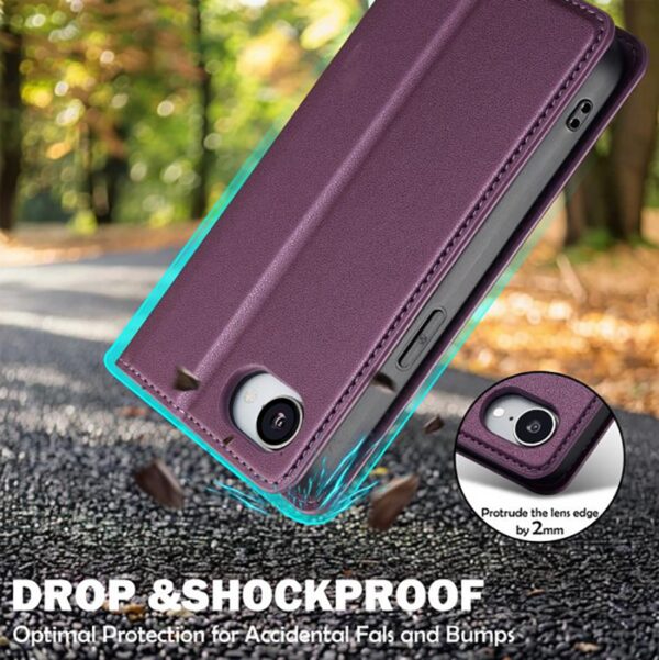 LC.IMEEKE iPhone 16e L1 Series Frosted Fine Texture Θήκη Βιβλίο - Purple