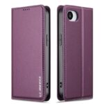 LC.IMEEKE iPhone 16e L1 Series Frosted Fine Texture Θήκη Βιβλίο - Purple
