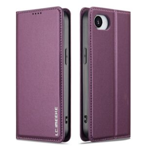 LC.IMEEKE iPhone 16e L1 Series Frosted Fine Texture Θήκη Βιβλίο - Purple