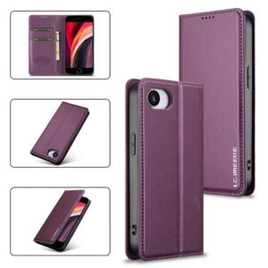 LC.IMEEKE iPhone 16e L1 Series Frosted Fine Texture Θήκη Βιβλίο - Purple