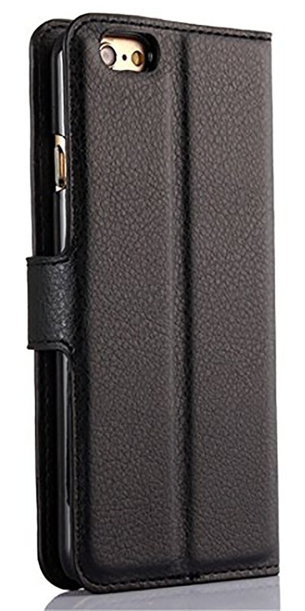 Tel1 iPhone 6 Plus / 6s Plus Litchi Texture Θήκη Βιβλίο - Black