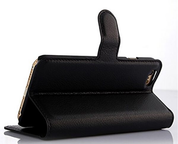 Tel1 iPhone 6 Plus / 6s Plus Litchi Texture Θήκη Βιβλίο - Black