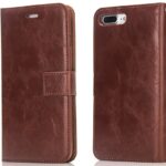 Tel1 iPhone 6 Plus / 6s Plus Crazy Horse Texture Θήκη Βιβλίο - Brown