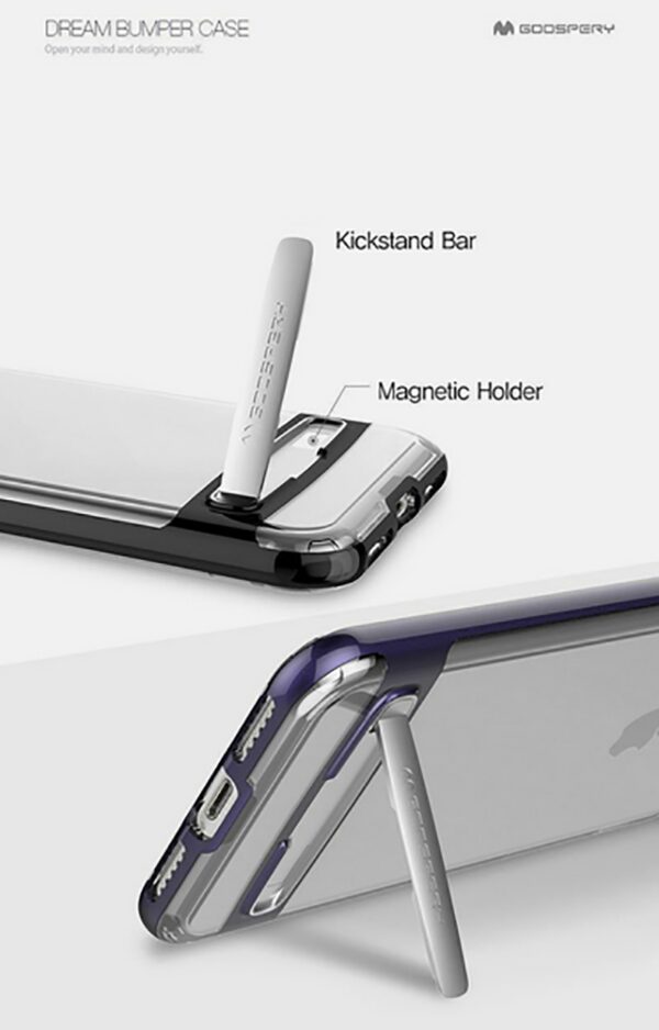 Goospery iPhone 6 Plus / 6s Plus Dream Bumper Stand ShockProof Θήκη Σιλικόνης - Black