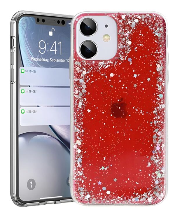 Forcell iPhone 12 Pro Max Brilliant Clear Θήκη Σιλικόνης - Red