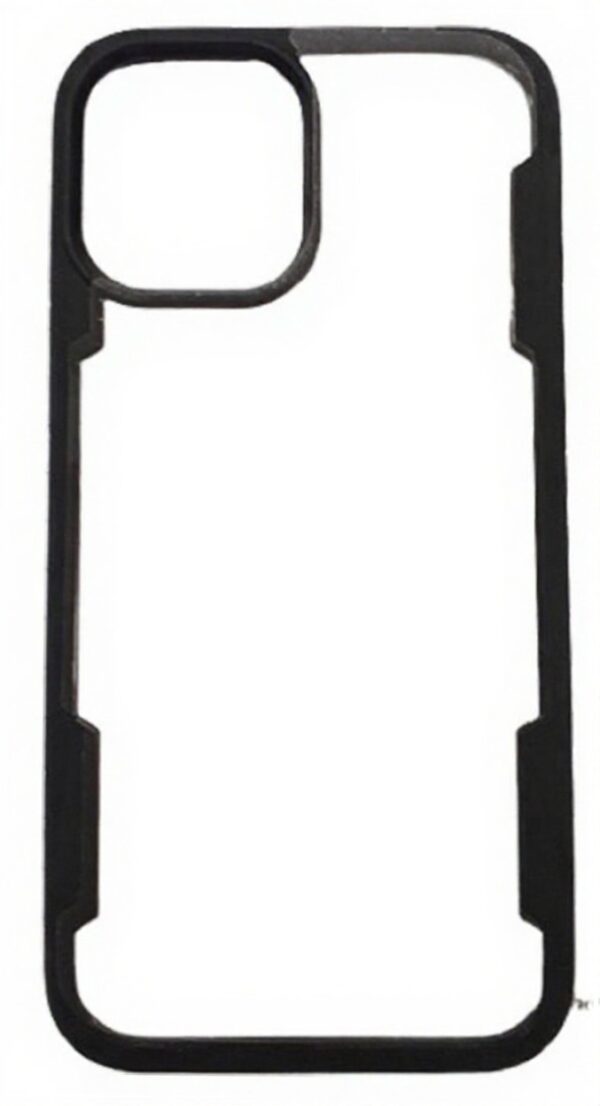 Forcell iPhone 12 Pro Max Rimmed Acrylic Θήκη Σκληρή Διάφανη - Black