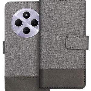 Tel1 Xiaomi Redmi 14C / Poco C75 Gomma Θήκη Βιβλίο - Grey
