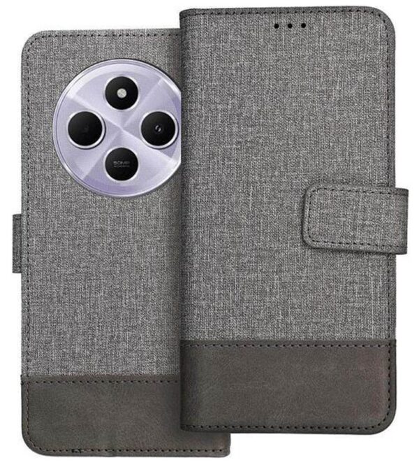 Tel1 Xiaomi Redmi 14C / Poco C75 Gomma Θήκη Βιβλίο - Grey