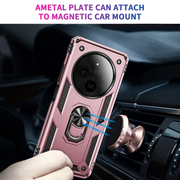 Forcell Xiaomi Redmi 14C 4G Shockproof Armor with Holder Θήκη Σκληρή - Rose Gold