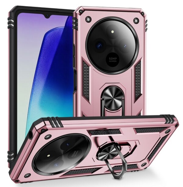 Forcell Xiaomi Redmi 14C 4G Shockproof Armor with Holder Θήκη Σκληρή - Rose Gold