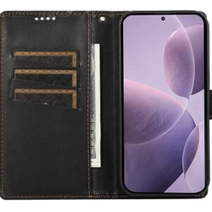 Τel1 Xiaomi Redmi A5 4G / Poco C71 Embossed Line Θήκη Βιβλίο - BlackEmbossed Line Θήκη Βιβλίο - Black