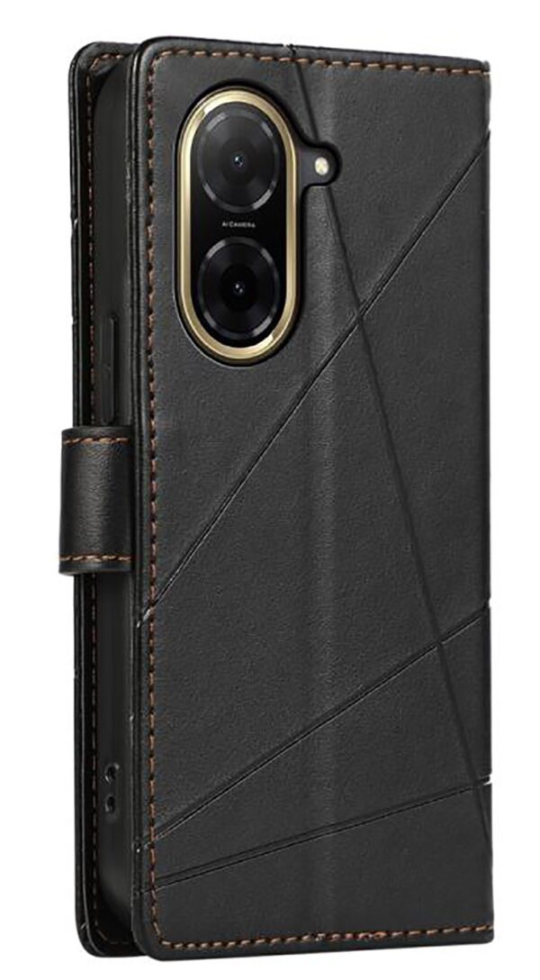 Τel1 Xiaomi Redmi A5 4G / Poco C71 Embossed Line Θήκη Βιβλίο - BlackEmbossed Line Θήκη Βιβλίο - Black