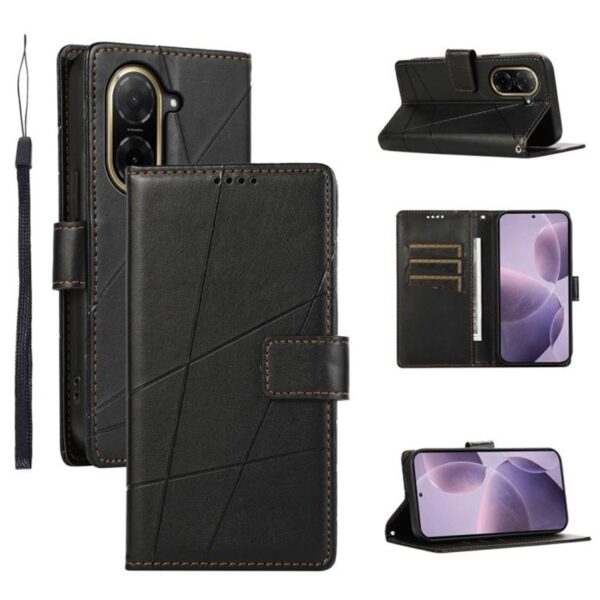 Τel1 Xiaomi Redmi A5 4G / Poco C71 Embossed Line Θήκη Βιβλίο - BlackEmbossed Line Θήκη Βιβλίο - Black