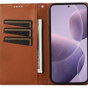 Τel1 Xiaomi Redmi A5 4G / Poco C71 Embossed Line Θήκη Βιβλίο - Brown