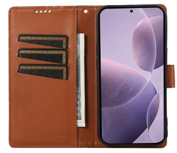 Τel1 Xiaomi Redmi A5 4G / Poco C71 Embossed Line Θήκη Βιβλίο - Brown