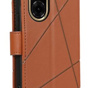 Τel1 Xiaomi Redmi A5 4G / Poco C71 Embossed Line Θήκη Βιβλίο - Brown