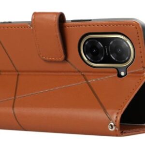 Τel1 Xiaomi Redmi A5 4G / Poco C71 Embossed Line Θήκη Βιβλίο - Brown