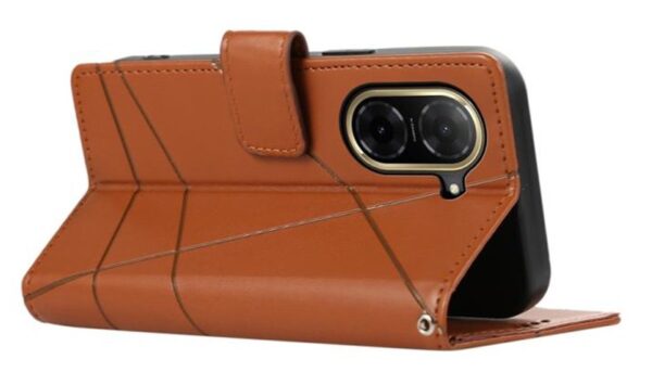 Τel1 Xiaomi Redmi A5 4G / Poco C71 Embossed Line Θήκη Βιβλίο - Brown