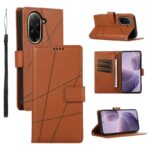 Τel1 Xiaomi Redmi A5 4G / Poco C71 Embossed Line Θήκη Βιβλίο - Brown