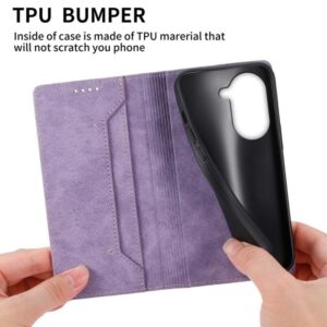 Τel1 Xiaomi Redmi A5 4G / Poco C71 Business Solid Color Magnetic RFID Θήκη Βιβλίο - Purple