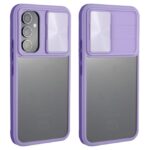 Forcell Samsung Galaxy A25 5G Slider Θήκη Με Πλαίσιο Σιλικόνης Διάφανη - Purple