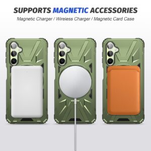 Forcell Samsung Galaxy A24 5G/4G MagSafe Shockproof Holder Θήκη Σκληρή - Dark Green