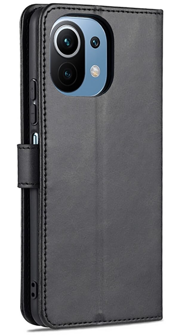 AZNS Xiaomi Mi 11 Lite 4G / Mi 11 Lite 5G Skin Feel Calf Flip Θήκη Βιβλίο - Black