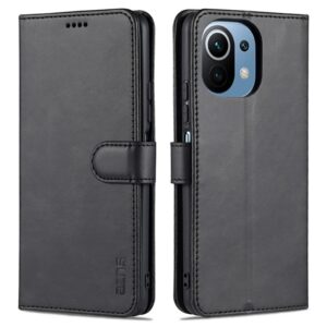 AZNS Xiaomi Mi 11 Lite 4G / Mi 11 Lite 5G Skin Feel Calf Flip Θήκη Βιβλίο - Black