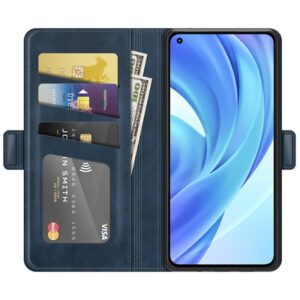 Tel1 Xiaomi Mi 11 Lite 4G / Mi 11 Lite 5G Dual-side Magnetic Buckle Θήκη Βιβλίο - Blue