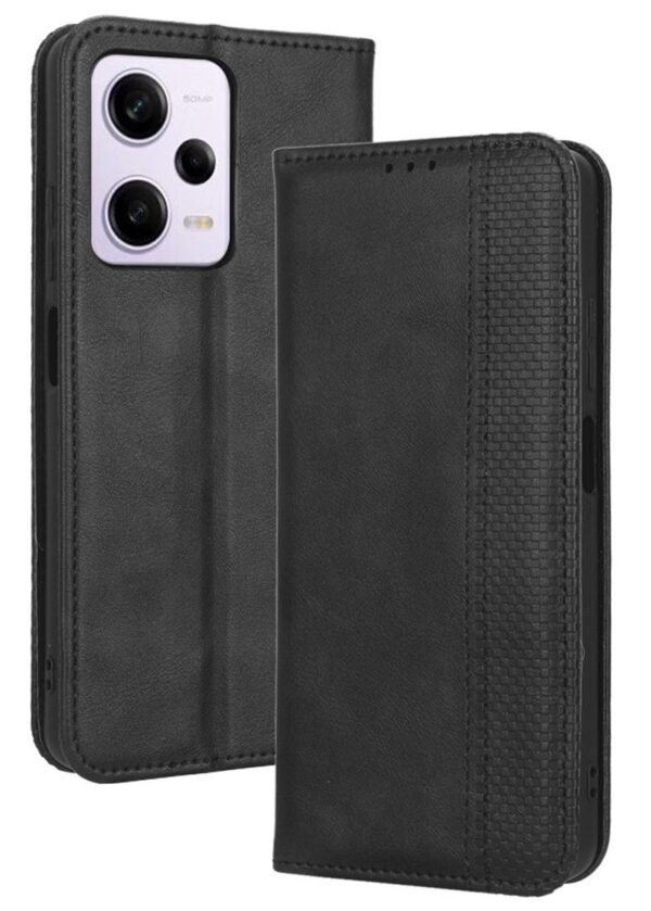 Tel1 Xiaomi Redmi Note 11 Pro / Note 11 Pro 5G Magnetic Retro Texture Θήκη Βιβλίο - Black