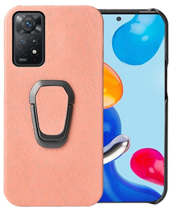 Forcell Xiaomi Redmi Note 11 Pro / Note 11 Pro 5G Global Ring Holder Honeycomb Θήκη Σκληρή - Pink
