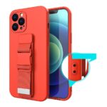 Forcell Samsung Galaxy A21s Rope Case with Lanyard Θήκη Σιλικόνης - Red