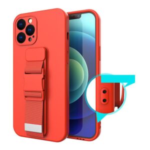 Forcell Samsung Galaxy A21s Rope Case with Lanyard Θήκη Σιλικόνης - Red