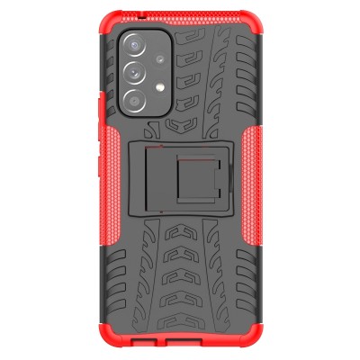 Forcell Samsung Galaxy A53 5G Tire Texture Holder Θήκη Σκληρή - Red