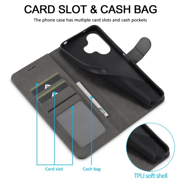 LC.IMEEKE Xiaomi Redmi 13 4G Calf Texture Θήκη Βιβλίο - Grey