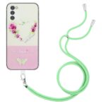 Forcell Samsung Galaxy A54 5G Bronzing Butterfly Flower with Lanyard Θήκη Σιλικόνης με Σχέδιο