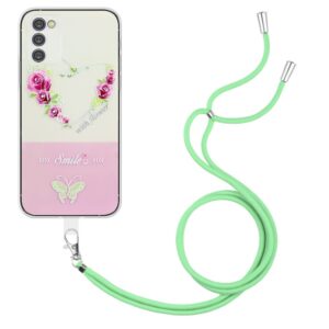Forcell Samsung Galaxy A54 5G Bronzing Butterfly Flower with Lanyard Θήκη Σιλικόνης με Σχέδιο