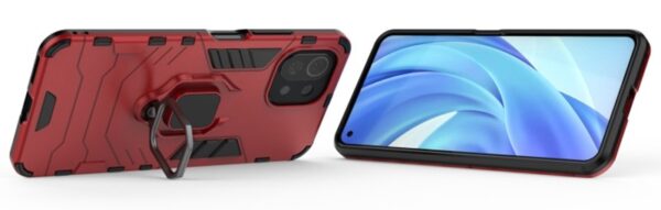 Forcell Xiaomi Mi 11 Lite 4G / Mi 11 Lite 5G Magnetic Ring Holder Θήκη Σκληρή - Red