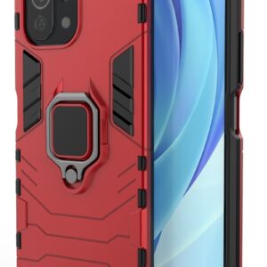 Forcell Xiaomi Mi 11 Lite 4G / Mi 11 Lite 5G Magnetic Ring Holder Θήκη Σκληρή - Red