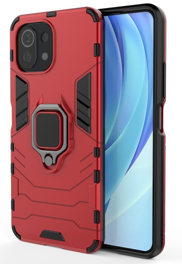 Forcell Xiaomi Mi 11 Lite 4G / Mi 11 Lite 5G Magnetic Ring Holder Θήκη Σκληρή - Red
