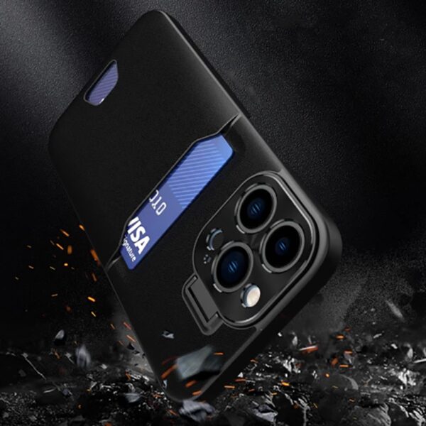 Forell iPhone 14 Leather Stand Θήκη Σκληρή - Black