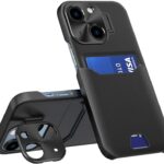 Forell iPhone 14 Leather Stand Θήκη Σκληρή - Black