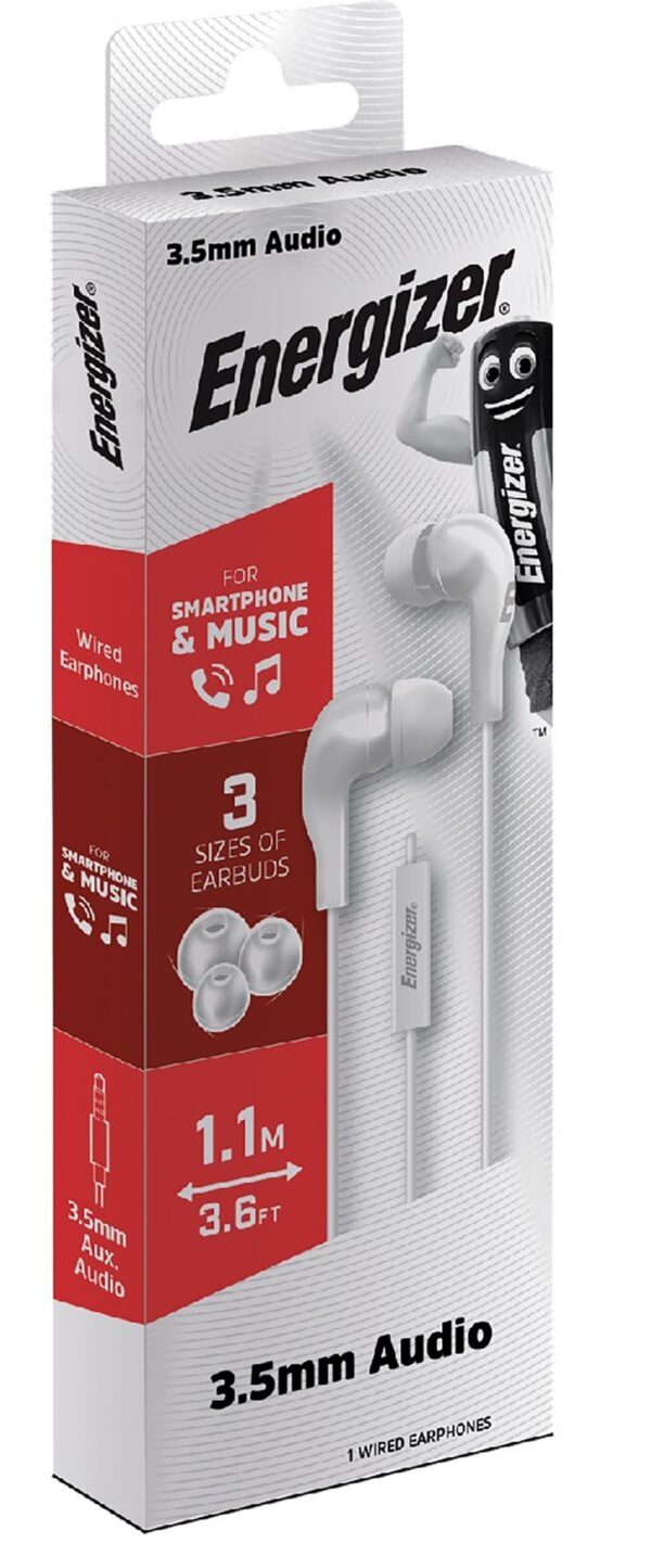 Energizer CIA5 In-ear Handsfree με Βύσμα 3.5mm Λευκά