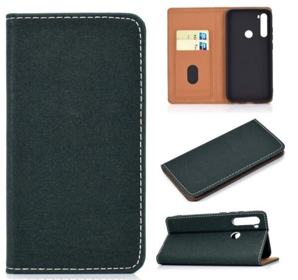 Tel1 Xiaomi Redmi Note 8 / Note 8 2021 Solid Color Magnetic Θήκη Βιβλίο - Black