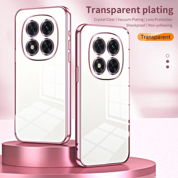 Forcell Xiaomi Redmi Note 14 Pro 5G Plating Fine Hole Θήκη με Πλαίσιο Σιλικόνης Διάφανη - Black