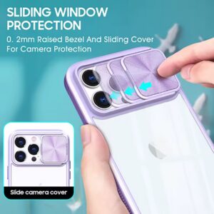 Forcell iPhone 13 Sliding Camera Θήκη με Πλαίσιο Σιλικόνης Διάφανη - Purple