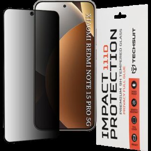 Xiaomi Redmi Note 15 Pro 5G Προστασία Οθόνης Φιμέ Techsuit 111D Privacy Full Face Tempered Glass