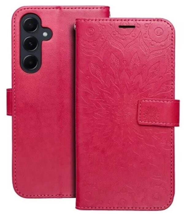 Tel1 Samsung Galaxy A55 5G Mezzo Mandala Θήκη Βιβλίο - Fuchsia